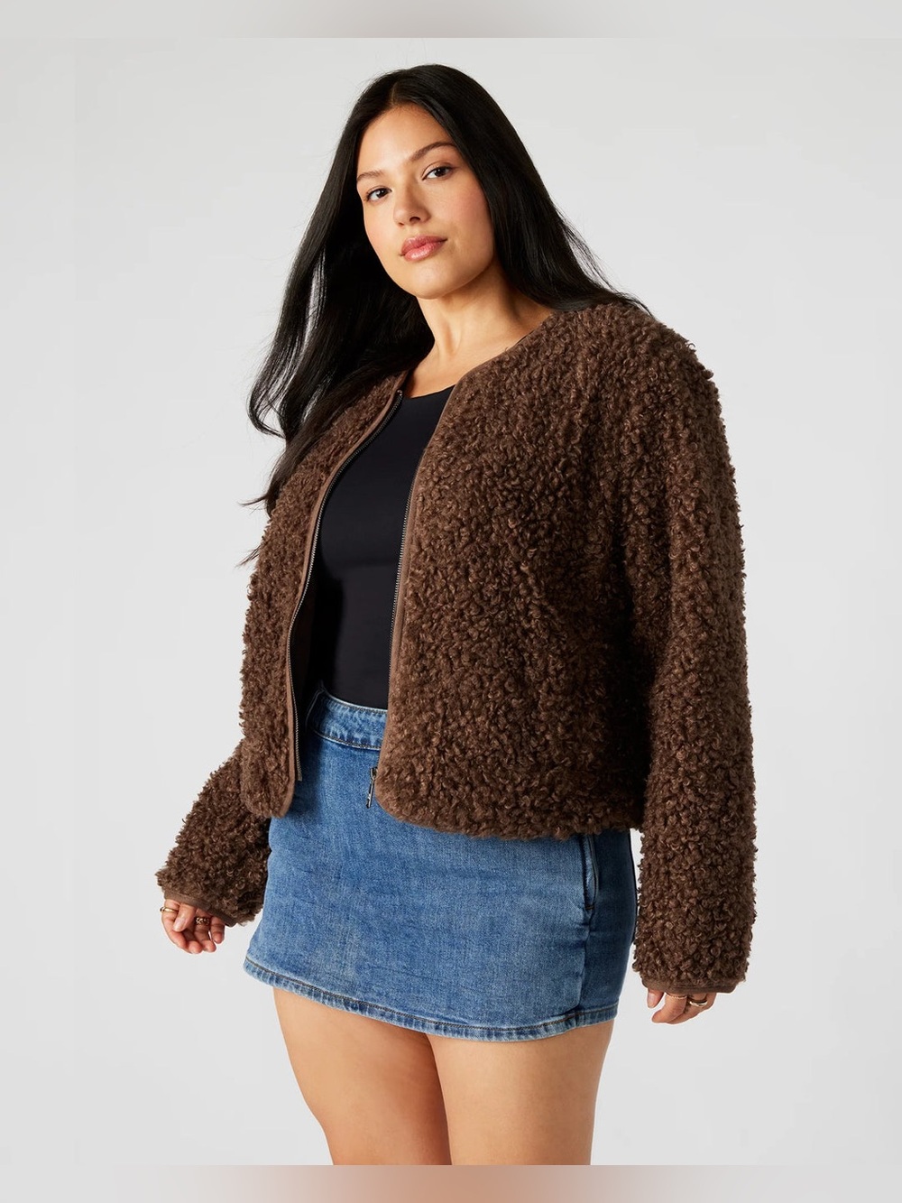 Steve Madden Women's Brown Sherpa Jacket Size XXL
